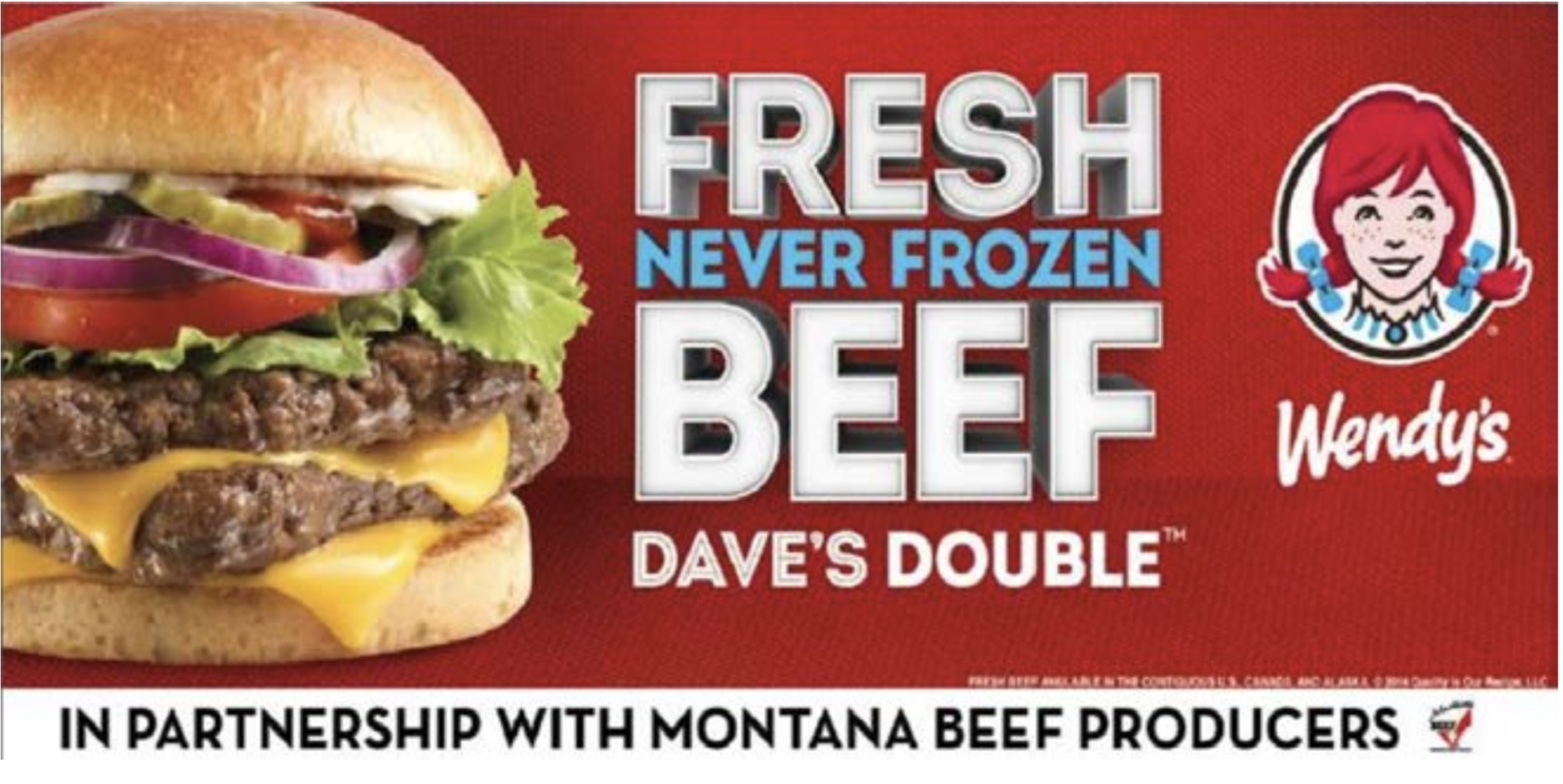 image of a wendys burger ad paid for by checkoff