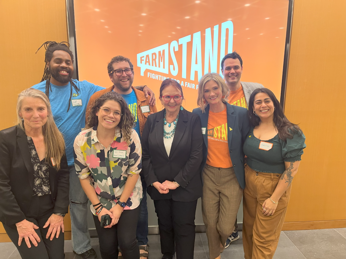 FarmSTAND staff, board member, and special guest pose at FarmSTAND's first anniversary event